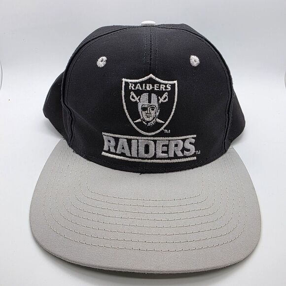 Vintage Oakland Raiders Snapback Hat Two Tone Eastport Spellout - Picture 1 of 9